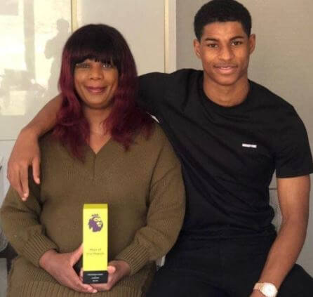 Tamara Rashford stepmother Melanie Maynard and brother Marcus Rashford.